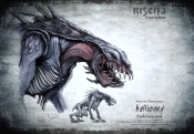 Risen3 Hellhound Color Drawing